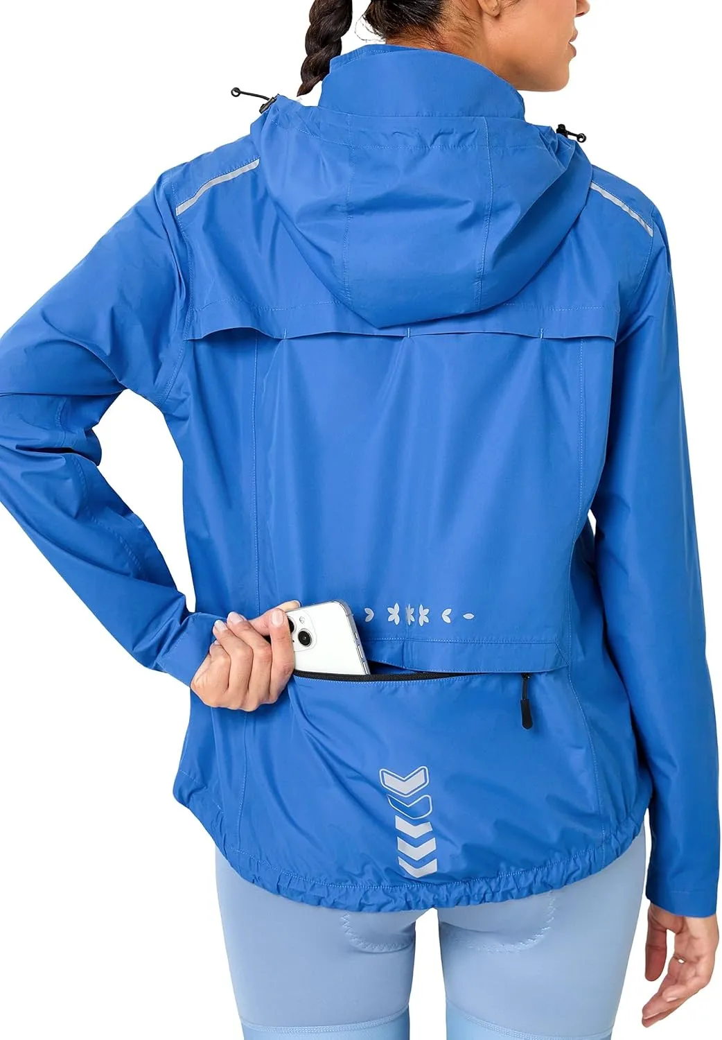 FitsT4 Sports Womens Rain Jacket Lightweight Waterproof Windbreaker Packable Running Reflective Cycling Jackets with Hood