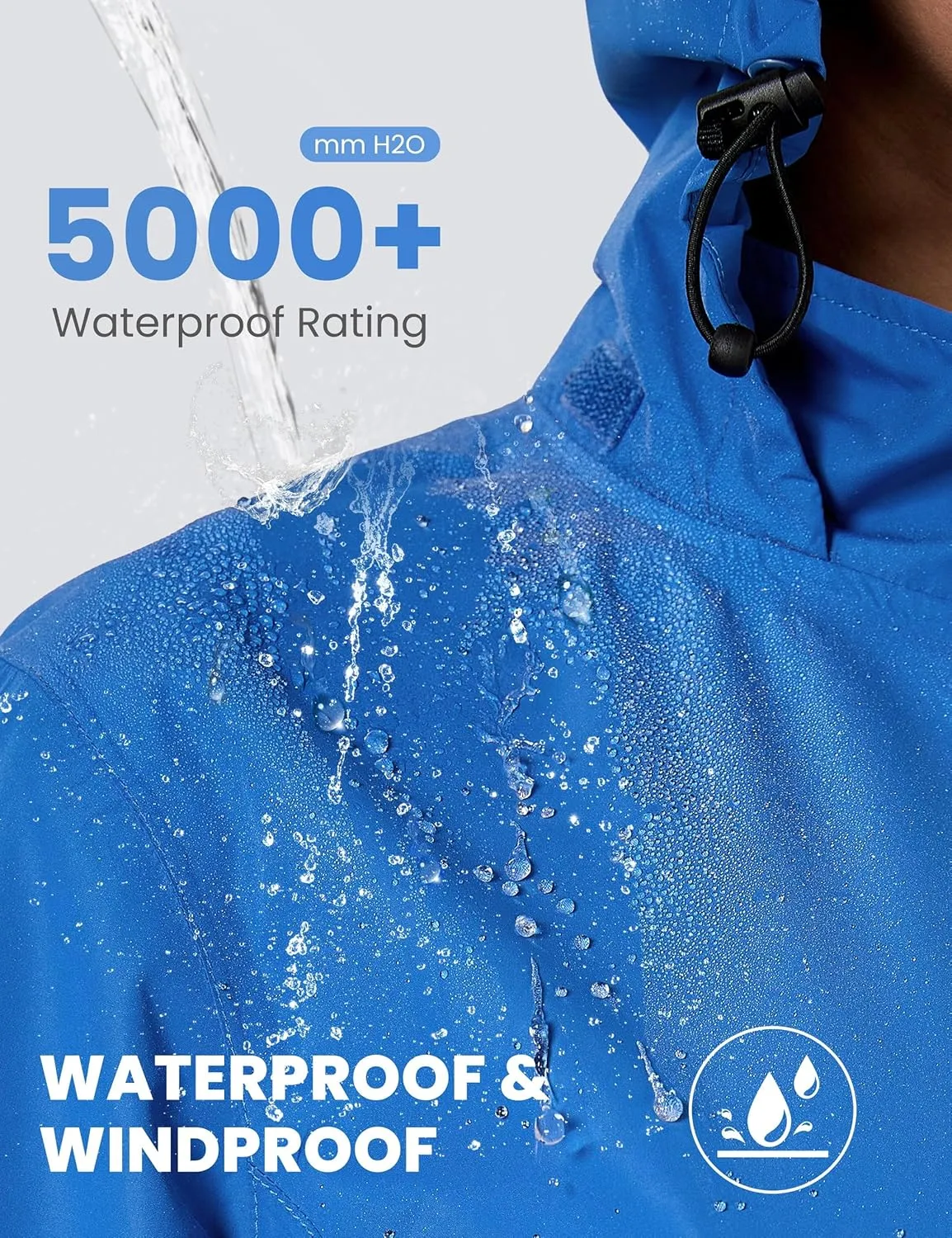 FitsT4 Sports Womens Rain Jacket Lightweight Waterproof Windbreaker Packable Running Reflective Cycling Jackets with Hood