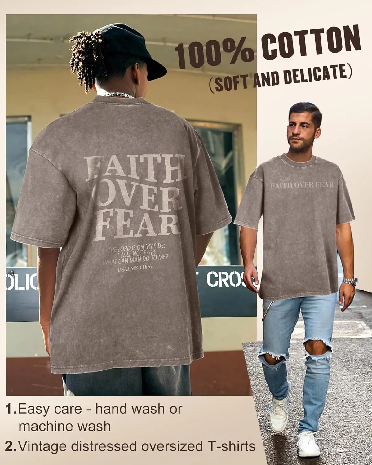 Flafens Oversized Tshirts for Men - Graphic T Shirt Tees Crewneck Short Sleeve Loose Top Over Sized Pattern Print Tops