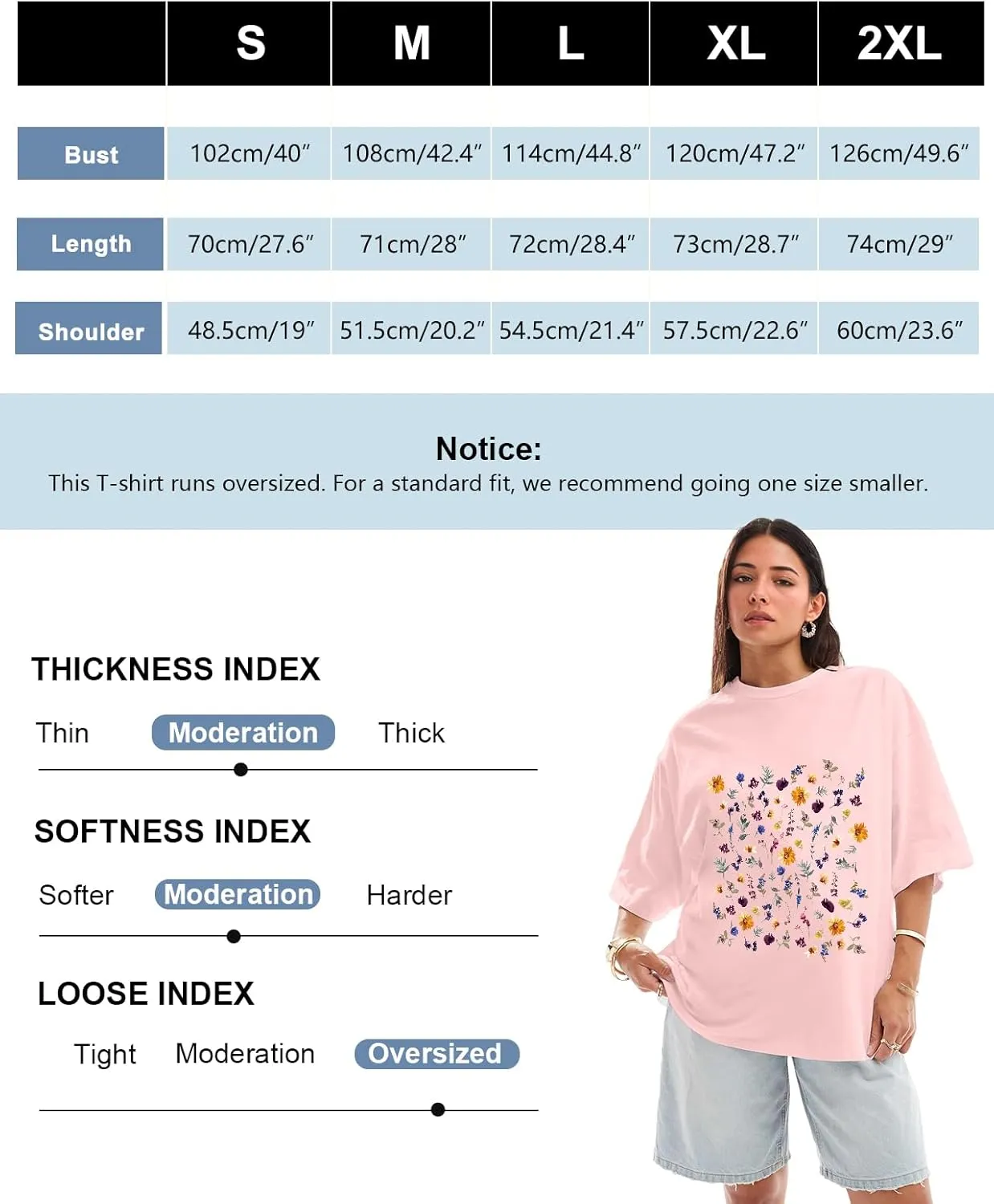 Flafens Oversized Tshirts for Women - Graphic T Shirt Loose Tees Crewneck Sleeve Top Cute Fashion Summer Pattern Print Tops