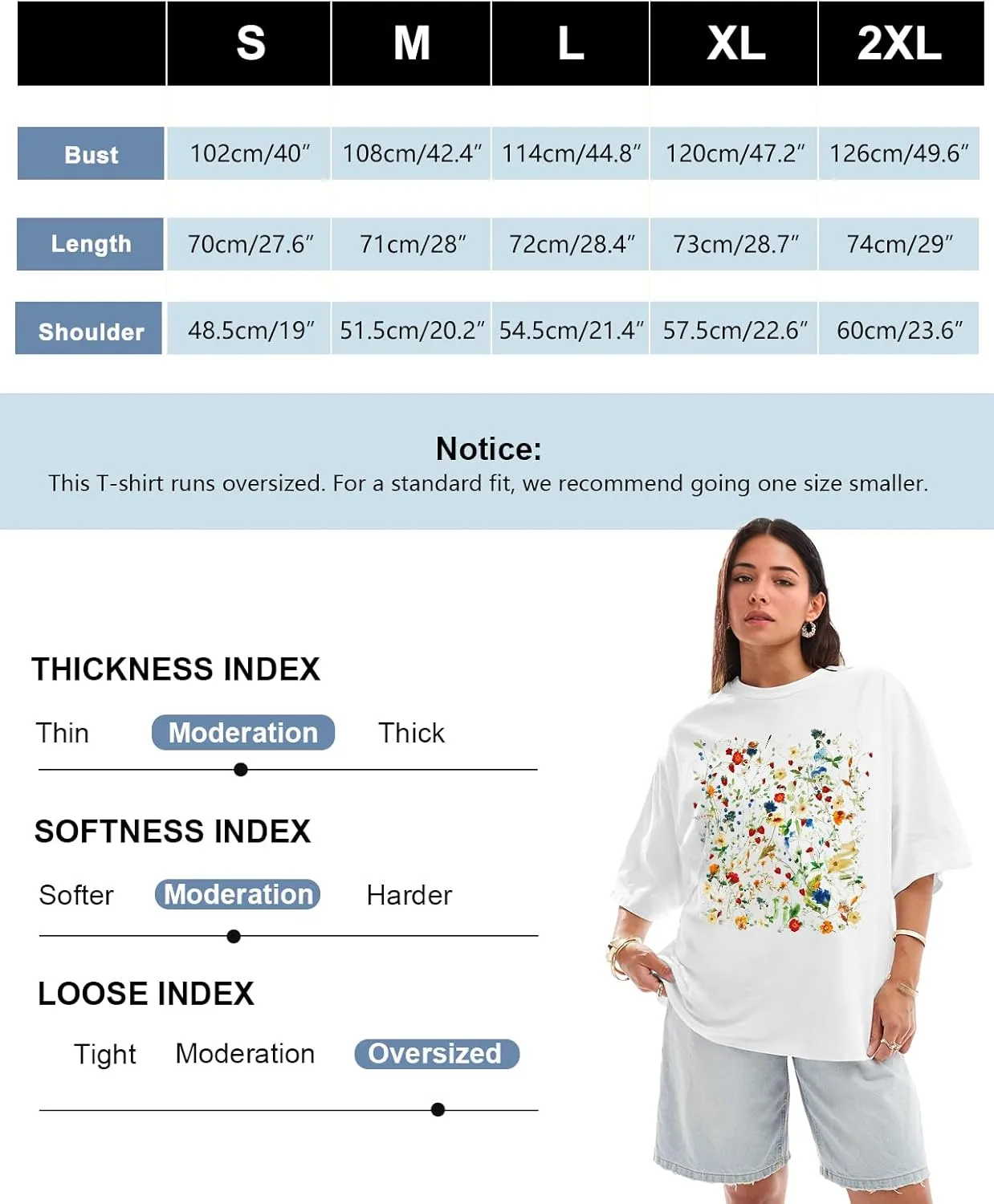 Flafens Oversized Tshirts for Women - Graphic T Shirt Loose Tees Crewneck Sleeve Top Cute Fashion Summer Pattern Print Tops