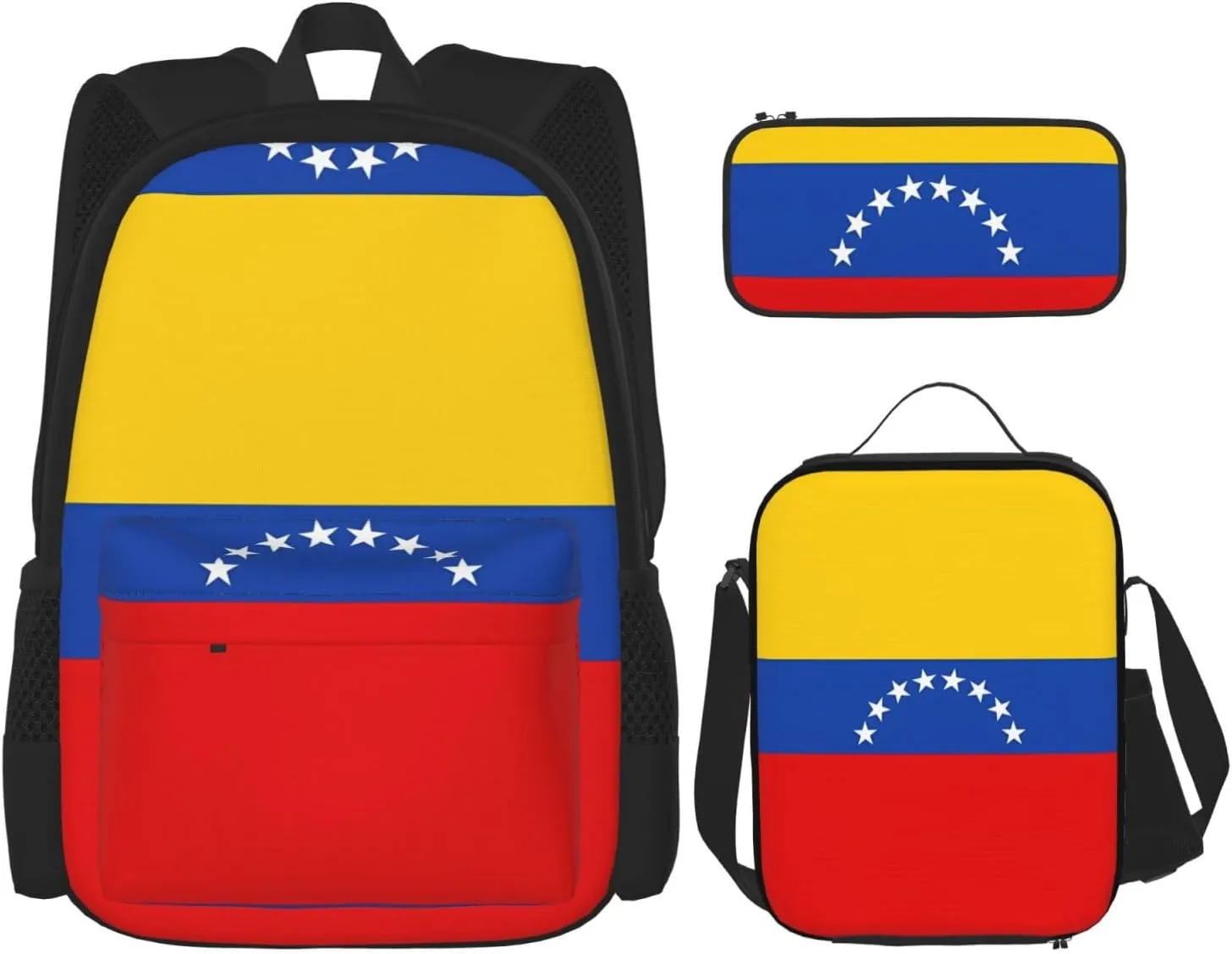 Flag of Venezuela Large capacity durable school bag   pencil case   lunch bag, accompany your children to study happily every day