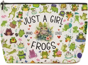 Funny Frog Makeup Bag - Frog Themed Gifts for Women & Girls, Perfect for Nurse Graduation, Birthday, Animal Lovers