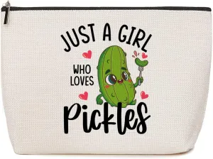 Funny Gifts Makeup Bag Cosmetic Bag Travel Pickle Food Toiletry Bag Toiletry Bag Funny Pickles Gifts for Pickle Lovers Sisters Birthday Graduation Teachers' Day Mother's Day Anniversary Women's Day