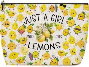 Funny Lemon Themed Makeup Bag - Nurse Day Graduation Birthday Gift for Women, Her, Female Teen Girls, Sister, Niece, Best Friend, Daughter, Cousin, BFF - Fruit Lover Gifts