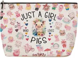 Funny Pig Gifts: Animal Lover Makeup Bag - Perfect for Women, Nurses, Graduations, Birthdays - Pig Stuff for Female Teen Girls & Lovers