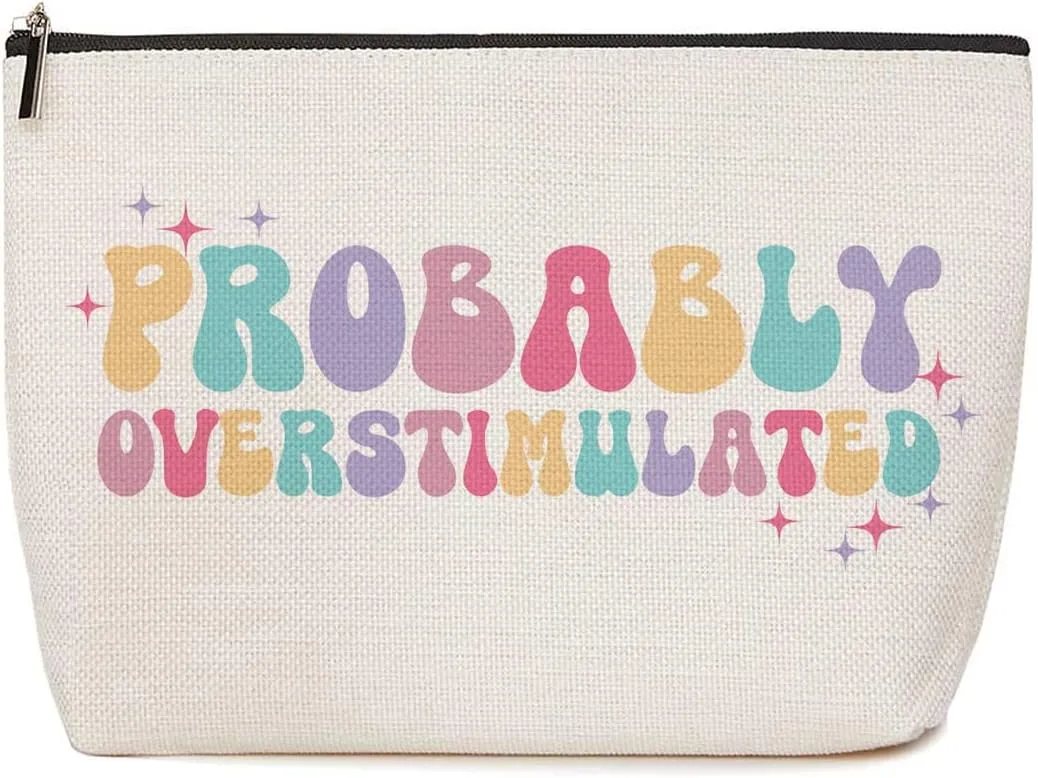 Funny Quotes Sarcastic Mental Health Makeup Bag Psychologist Therapist Gifts Novelty Retirement Appreciation Gifts for Women Friends Counselor Teacher Mothers Day Christmas Graduation Birthday Gifts