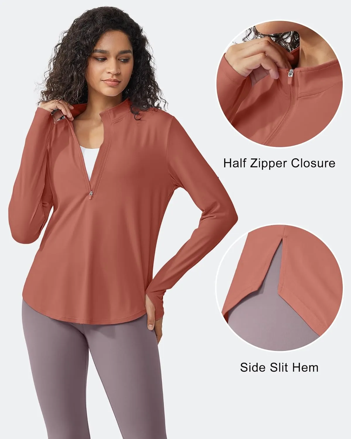 G4Free Womens UPF 50  Sun Shirts Lightweight Quick Dry Long Sleeve Workout Tops Lightweight Running Pullover