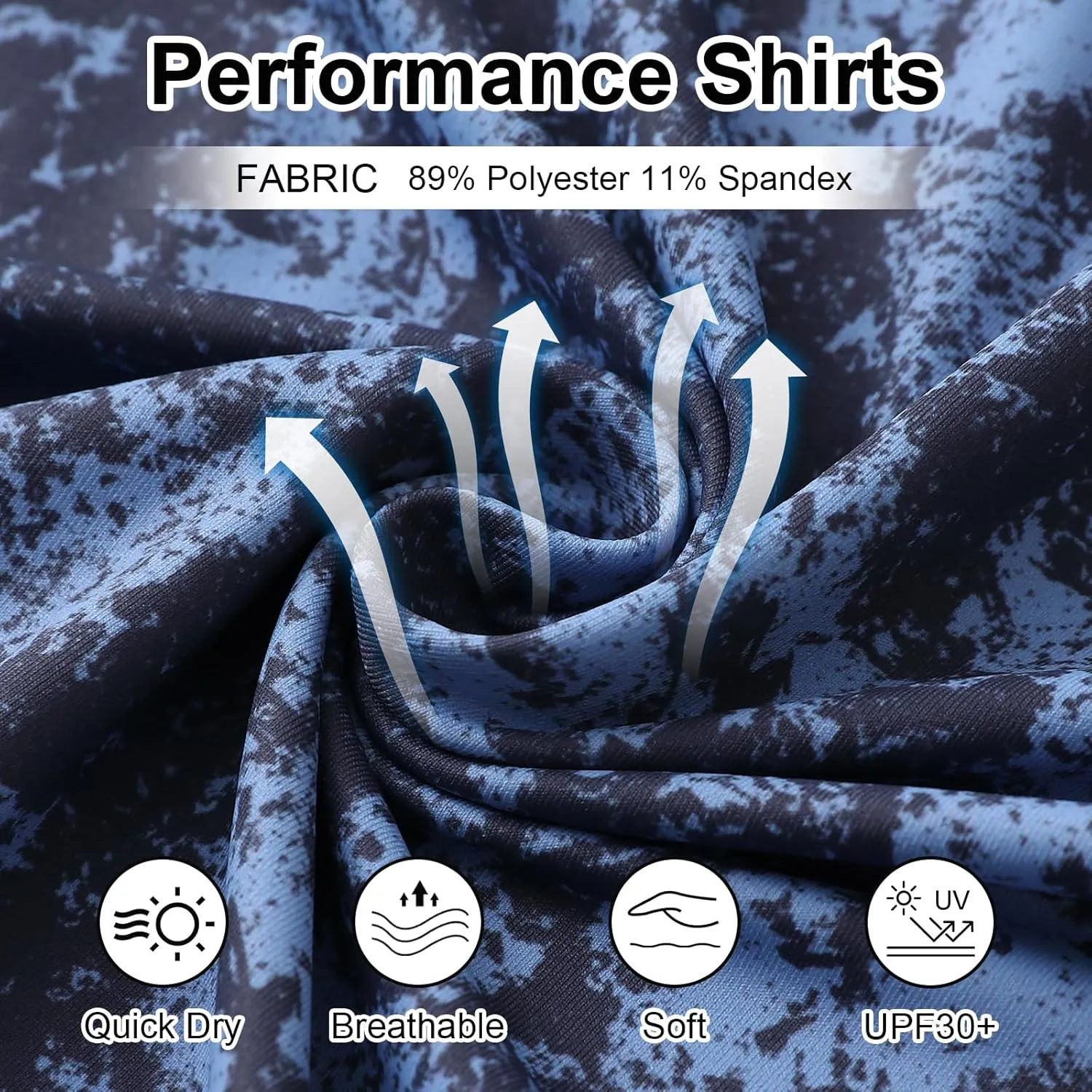 Golf Polo Shirts for Men - Print Moisture Wicking Quick Dry Short Sleeve Collared Polo Shirts for Golf Tennis Wear