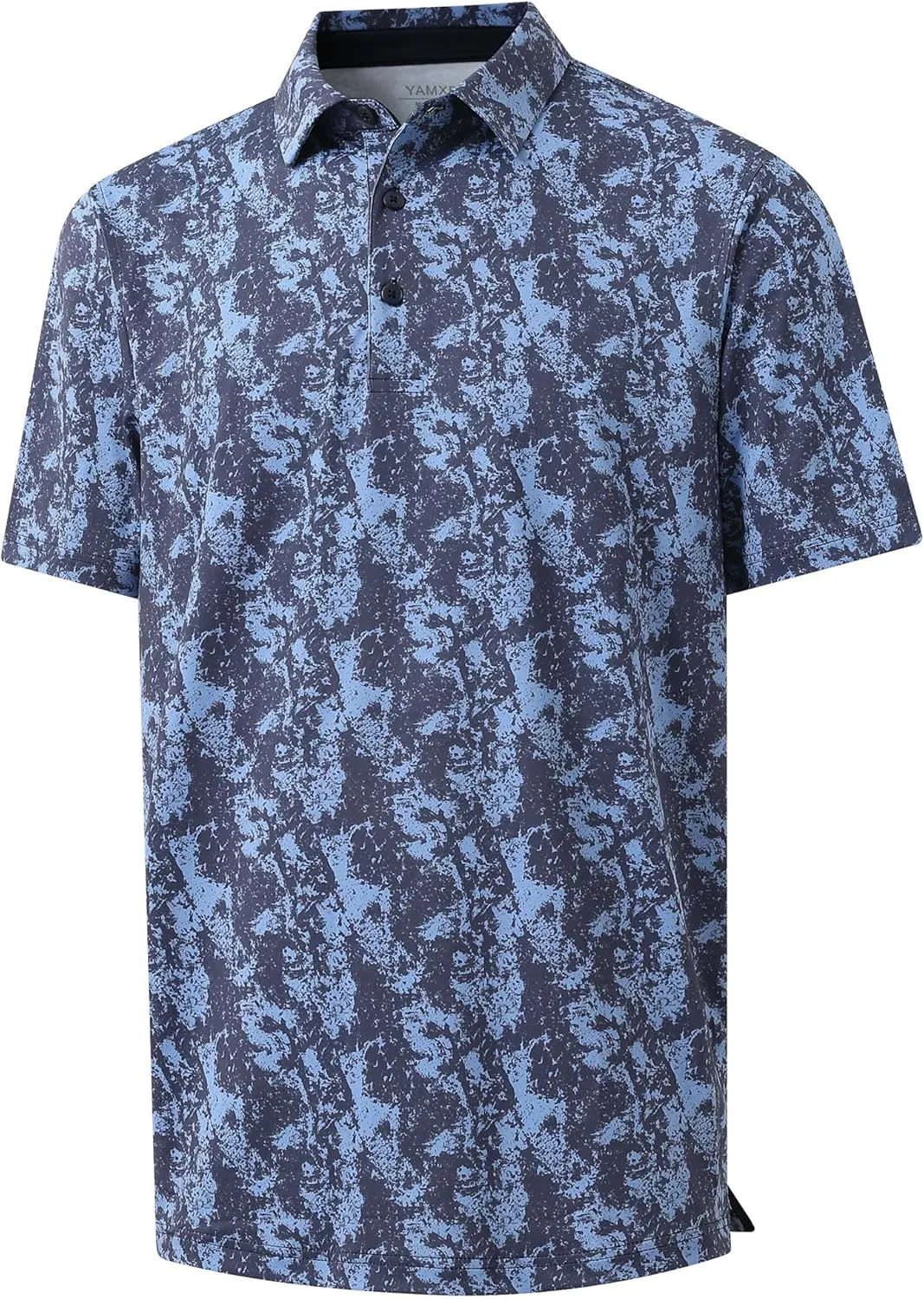 Golf Polo Shirts for Men - Print Moisture Wicking Quick Dry Short Sleeve Collared Polo Shirts for Golf Tennis Wear