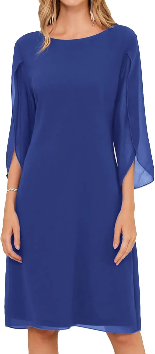 GRACE KARIN Womens Chiffon Dresses Flutter Sleeve Party Wedding Cocktail Dress Size 8-20