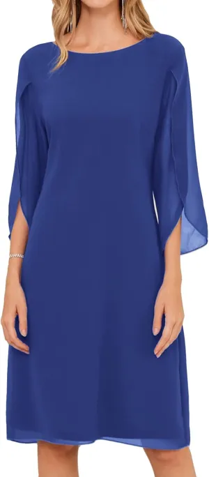 GRACE KARIN Womens Chiffon Dresses Flutter Sleeve Party Wedding Cocktail Dress Size 8-20