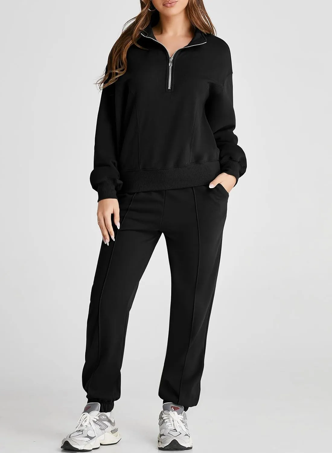 Herseas Women 2 Piece Outfits Sweatsuit Sweatshirt Sweatpants Tracksuit Sweat Lounge Matching Set 2024 Fall Trendy