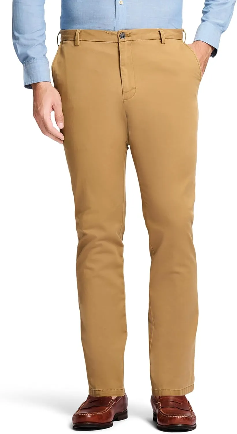IZOD Men's Saltwater Stretch Flat Front Straight Fit Chino Pant