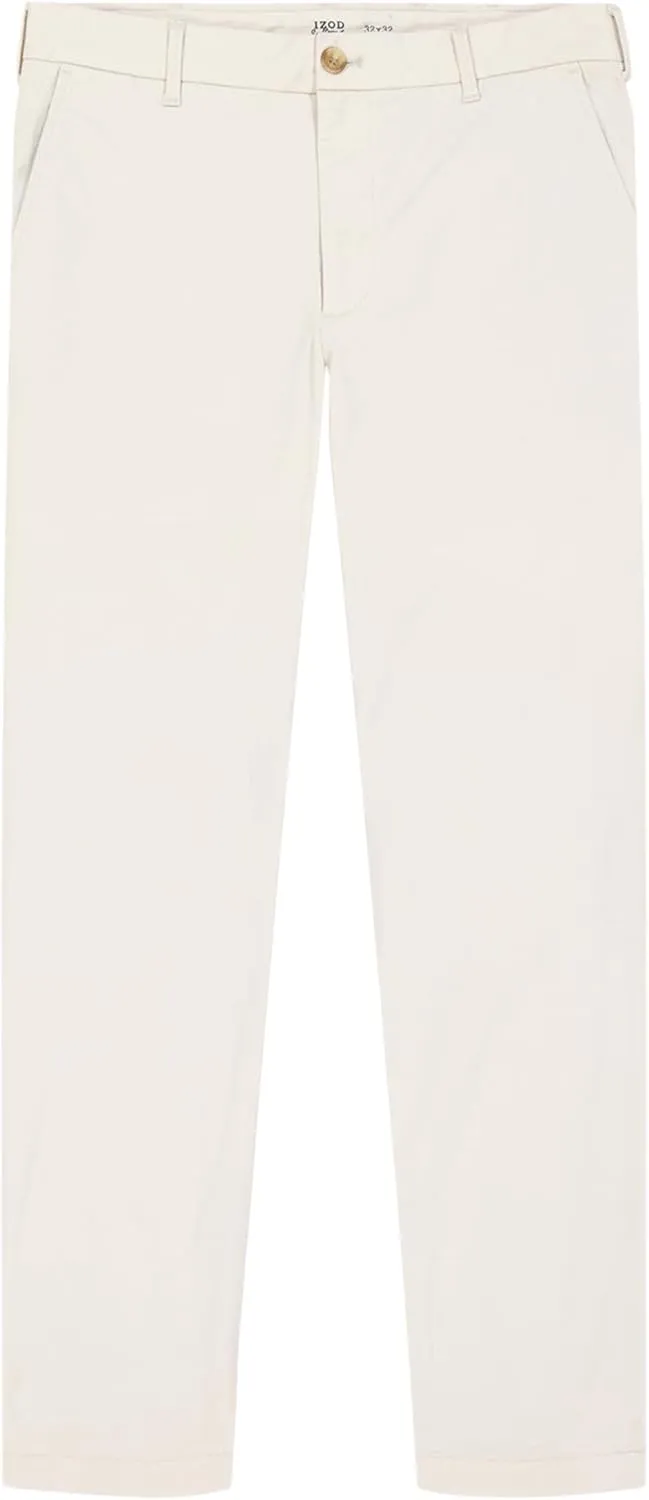 IZOD Men's Saltwater Stretch Flat Front Straight Fit Chino Pant