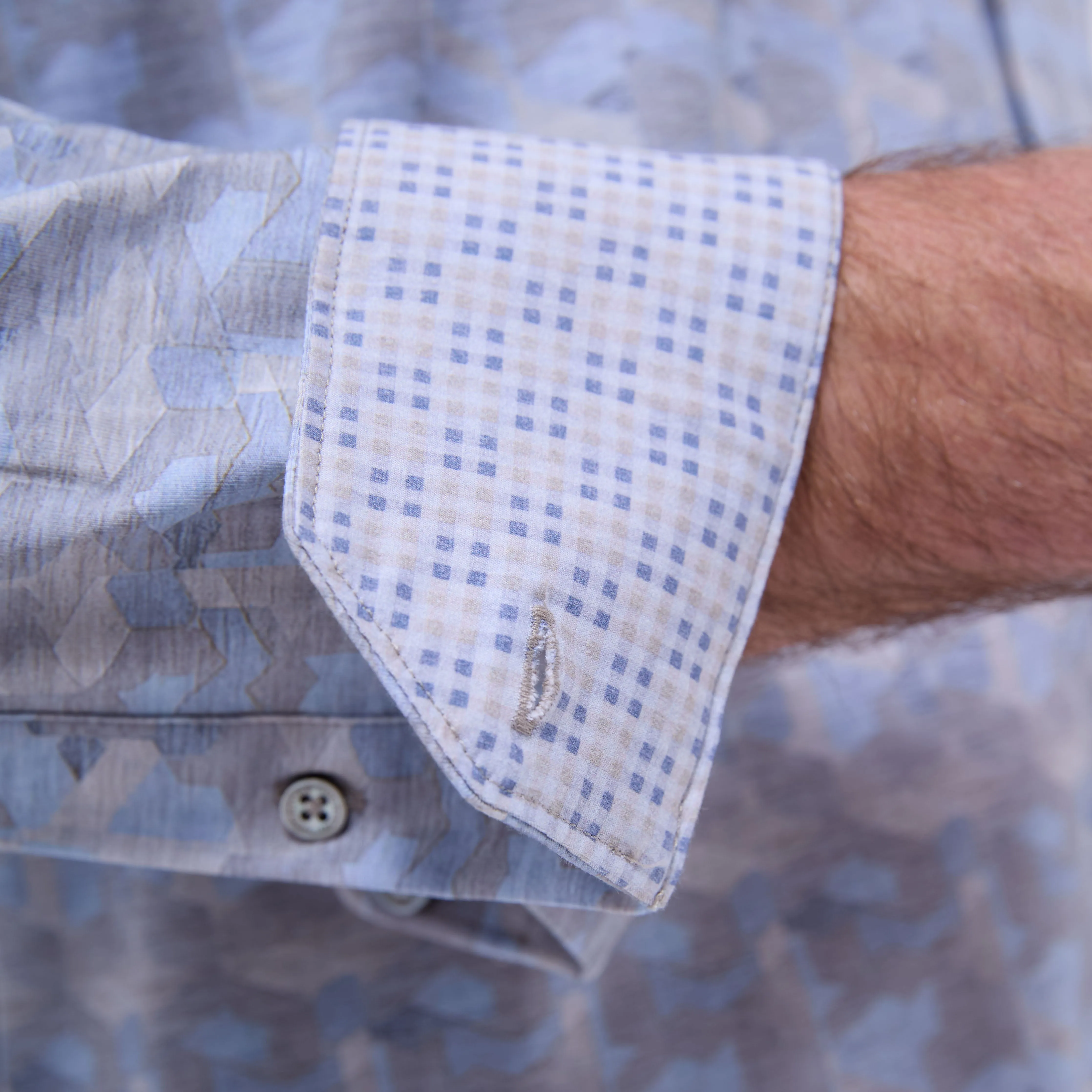 Jimmy Double-Sided Abstract & Check OoohCotton Shirt