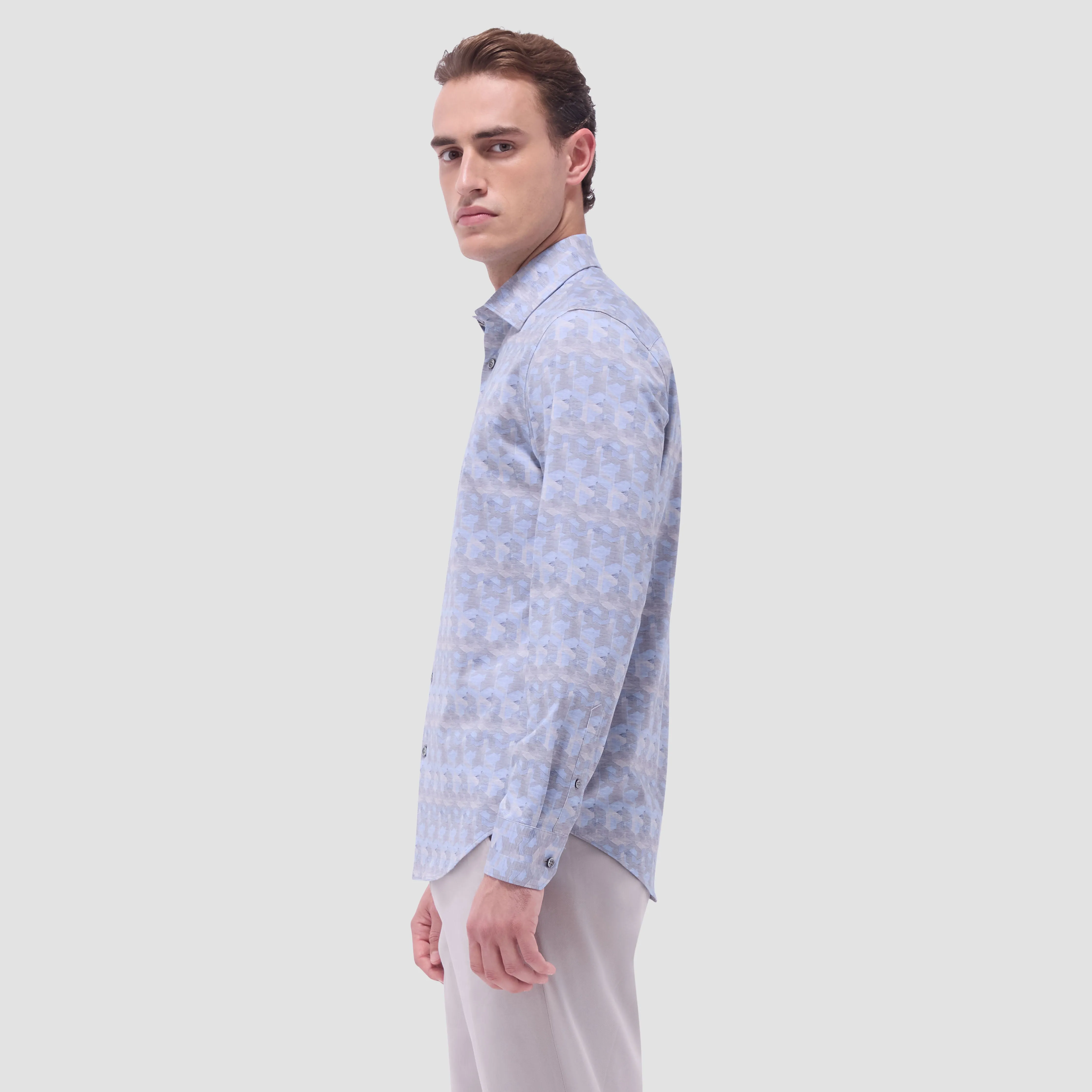 Jimmy Double-Sided Abstract & Check OoohCotton Shirt