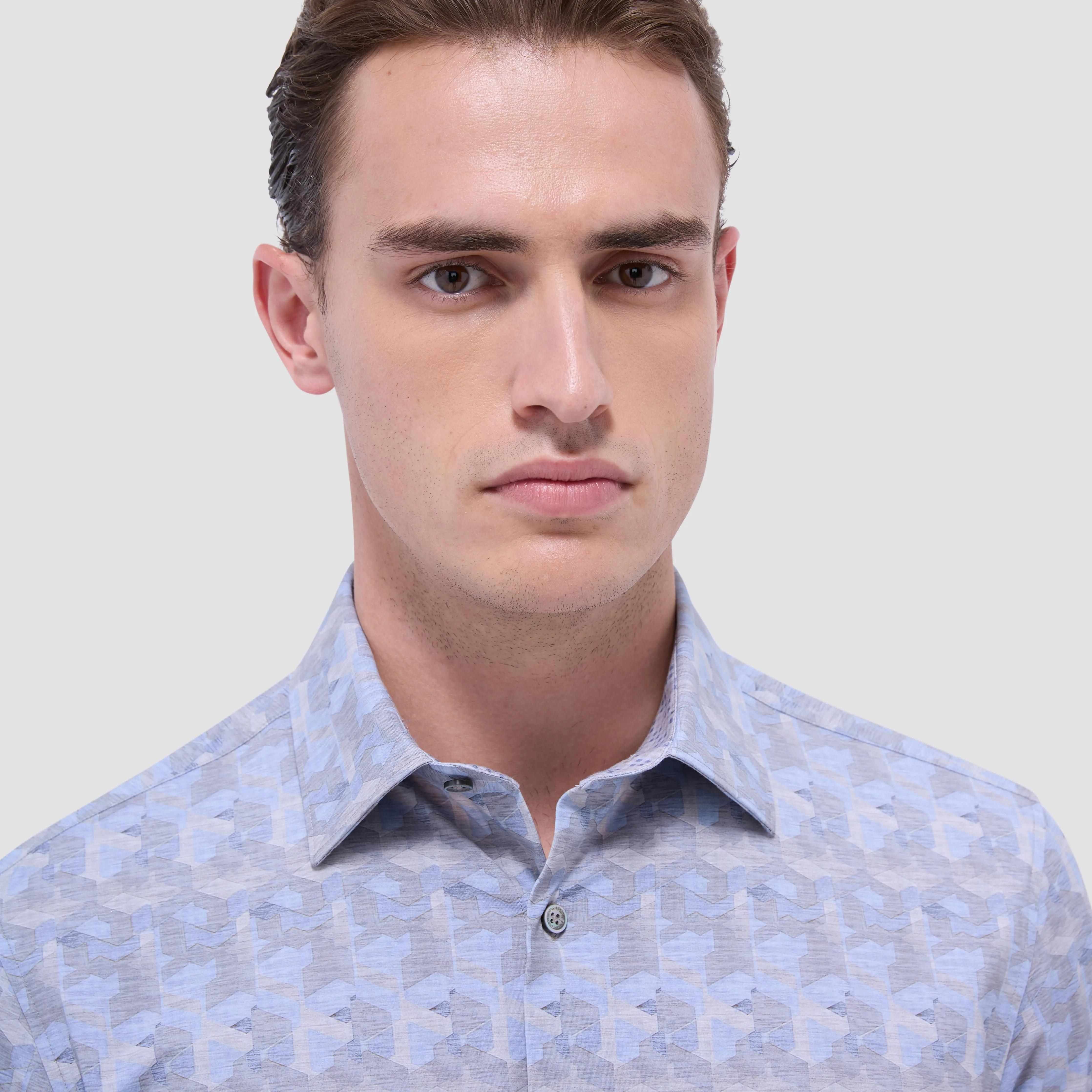 Jimmy Double-Sided Abstract & Check OoohCotton Shirt
