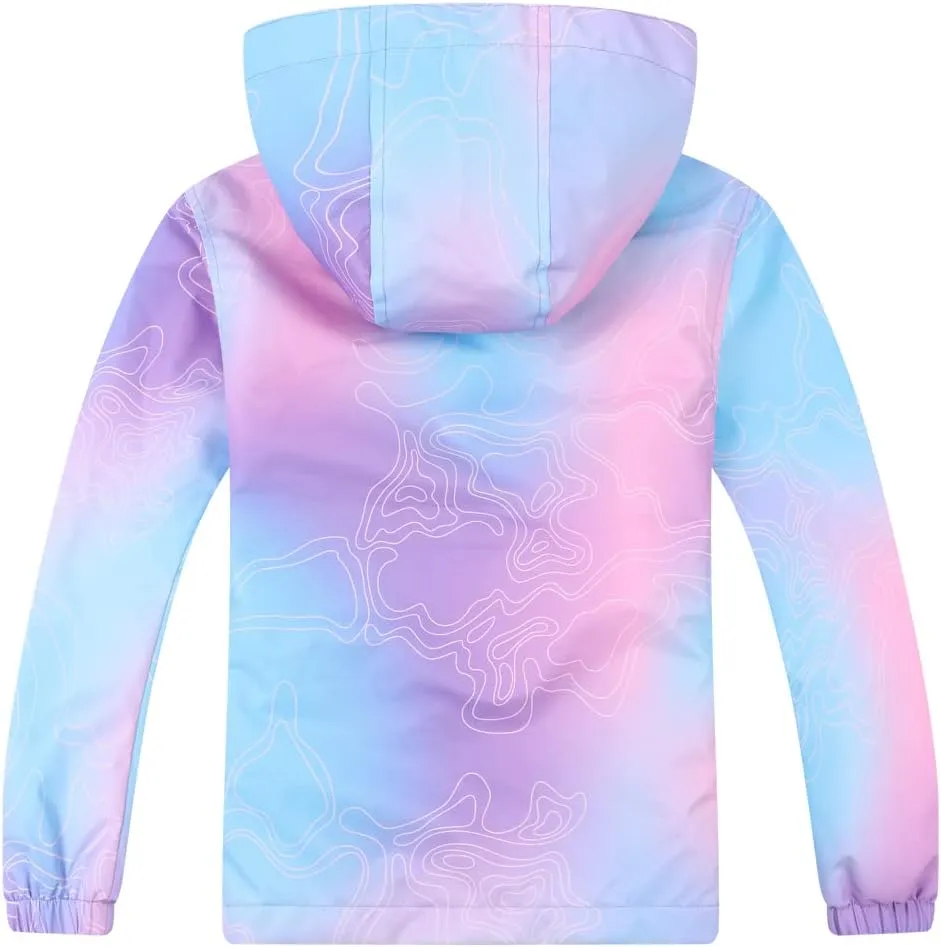 Jingle Bongala Kids Waterproof Rain Jackets Lightweight Raincoats Fleece & Knitted Lining Hooded Windbreaker for Boys Girls