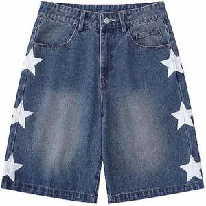 Jorts Women Baggy Vintage Acid Wash Jean Shorts Grunge Fashion Casual Wide Leg Y2K Pants Streetwear Men Unisex