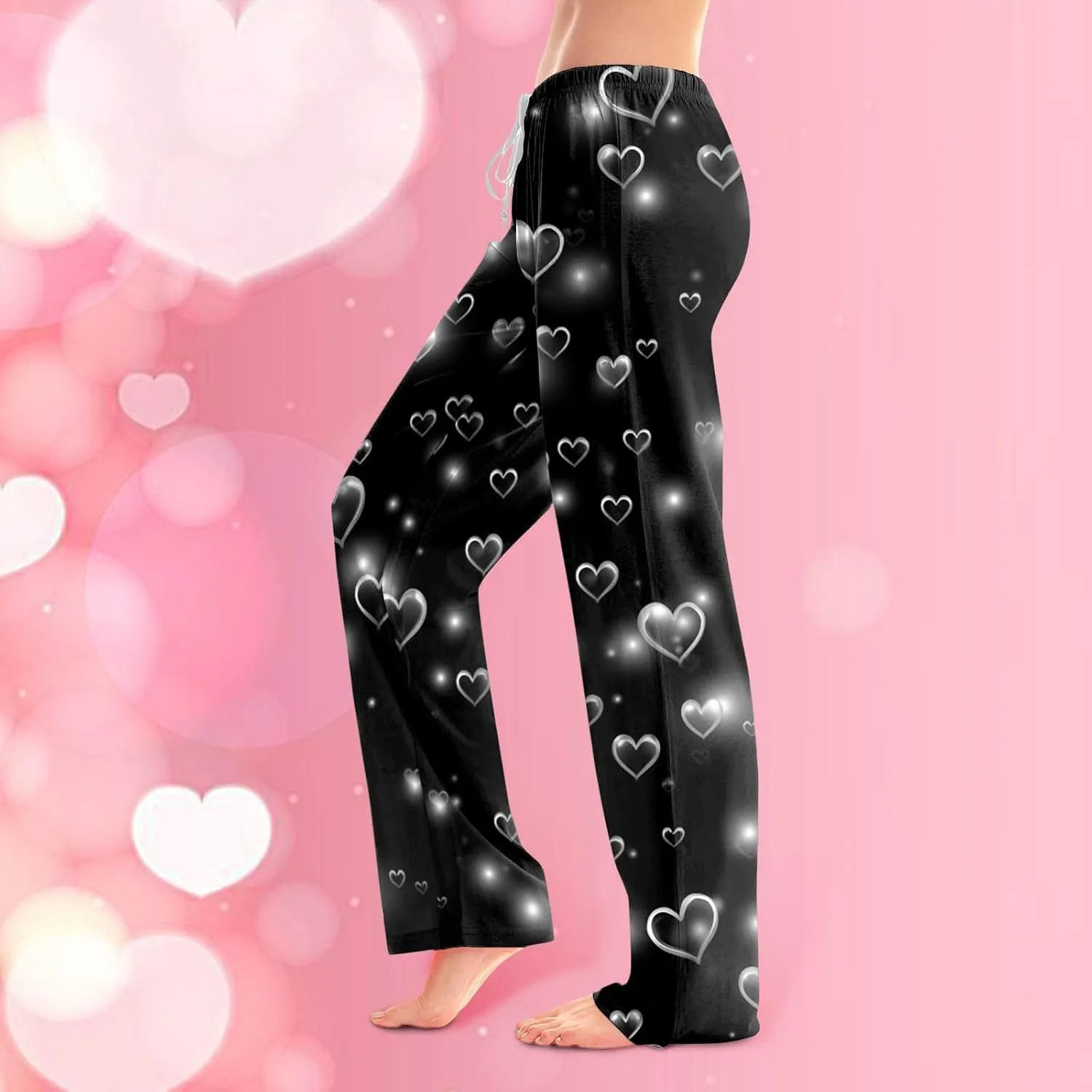Ladies' 2025 Valentine Fashion Casual Printed Casual Pants Women Pants Size 14