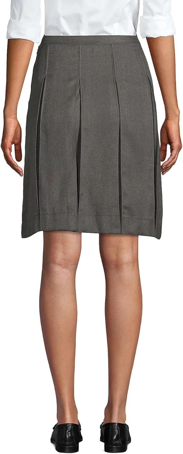 Lands' End School Uniform Women's Solid Box Pleat Skirt Above Knee