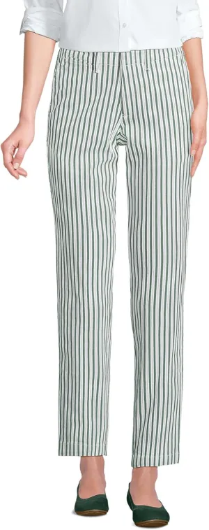 Lands' End Women's Mid Rise Classic Straight Leg Chino Ankle Pants