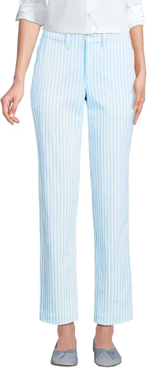 Lands' End Women's Mid Rise Classic Straight Leg Chino Ankle Pants