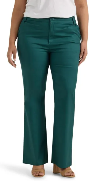 Lee Women's Plus Size Wrinkle Free Mid Rise Bootcut Pant