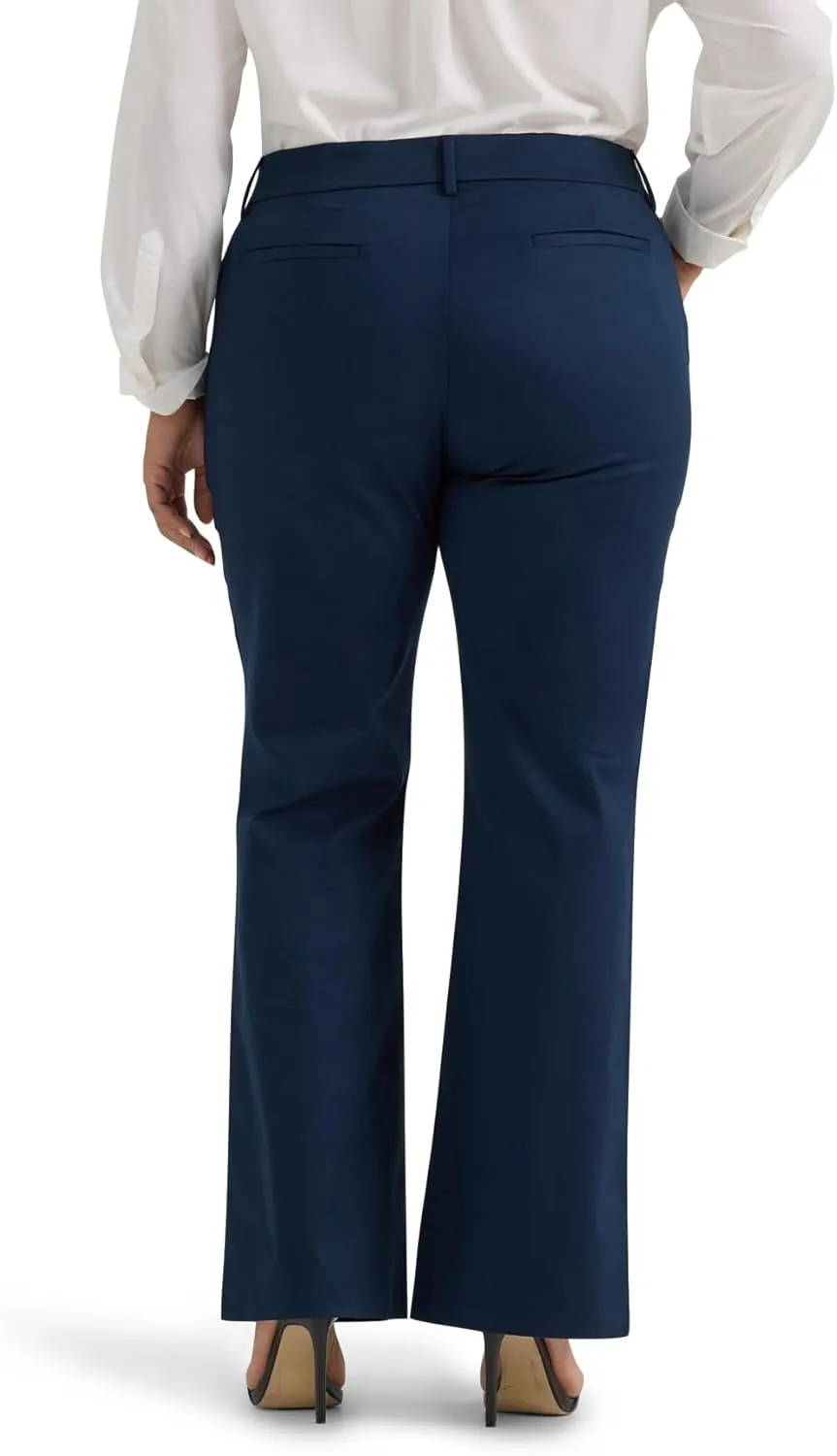 Lee Women's Plus Size Wrinkle Free Mid Rise Bootcut Pant