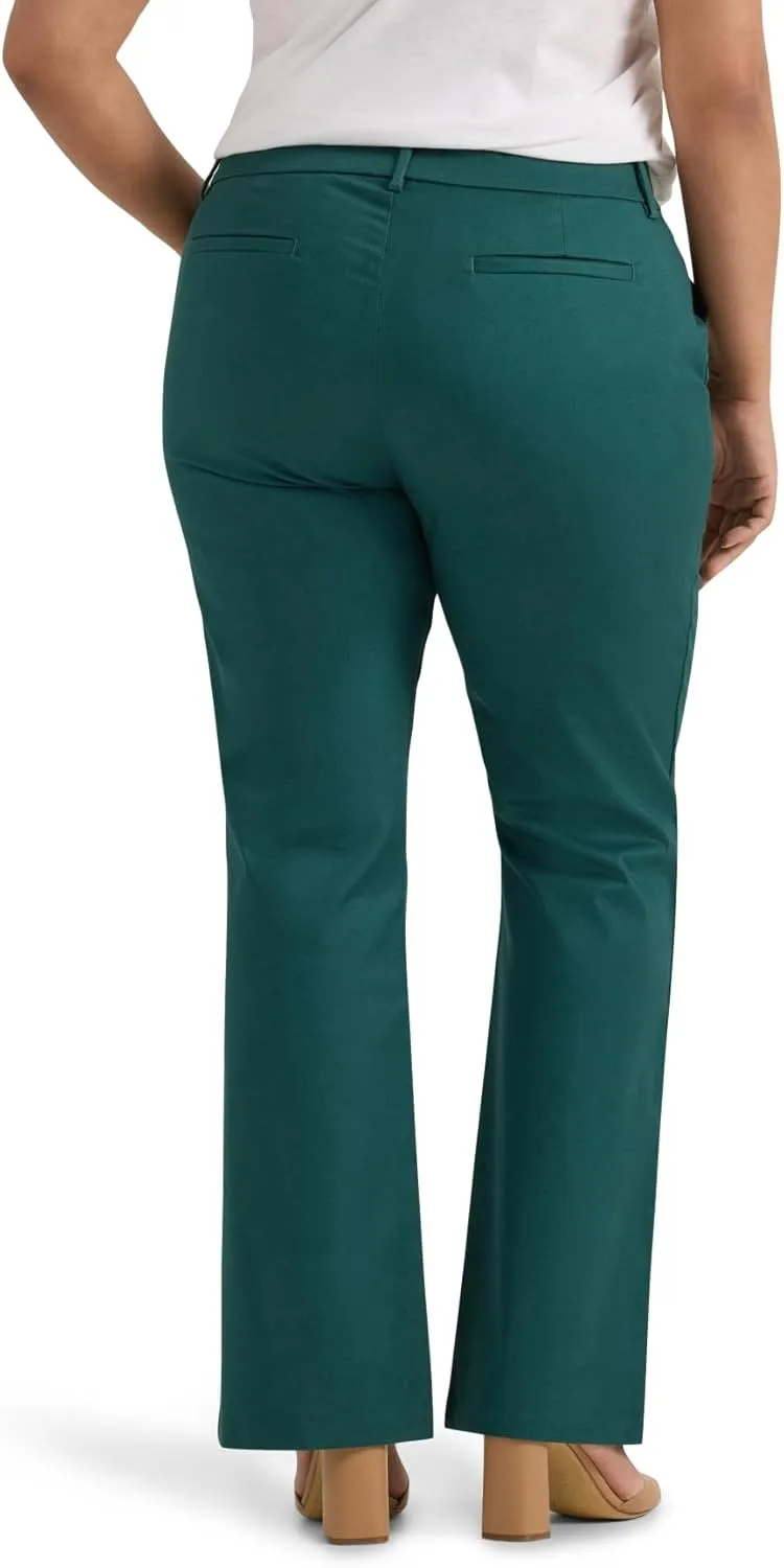 Lee Women's Plus Size Wrinkle Free Mid Rise Bootcut Pant