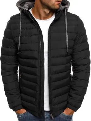 lisenraIn Men Cotton Padded Jacket Lighteight Zip Up Puffer Coat Winter Warm Windproof Outwear with Pockets