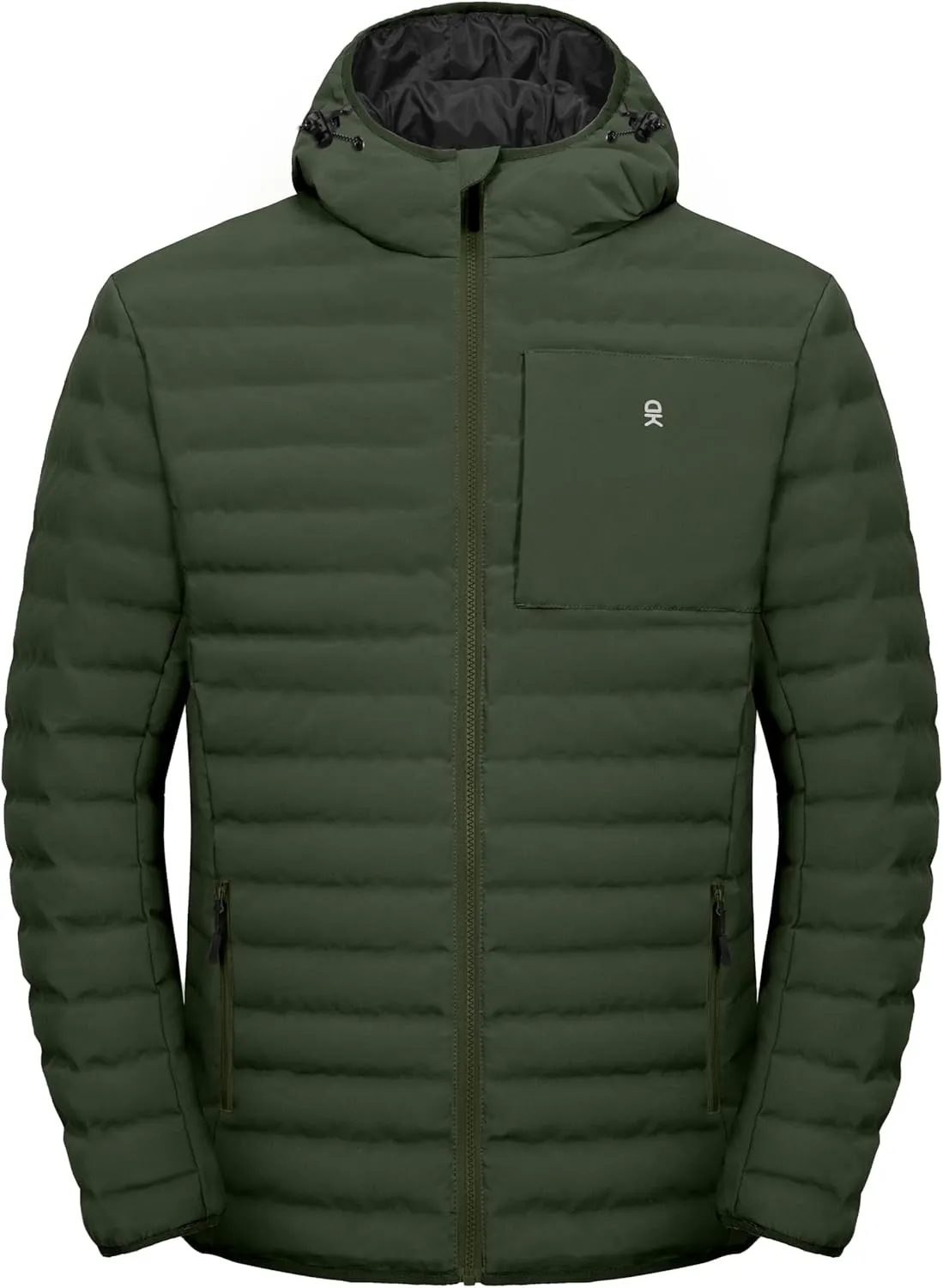 Little Donkey Andy Men's Warm Waterproof Puffer Jacket Hooded Windproof Winter Coat with Recycled Insulation