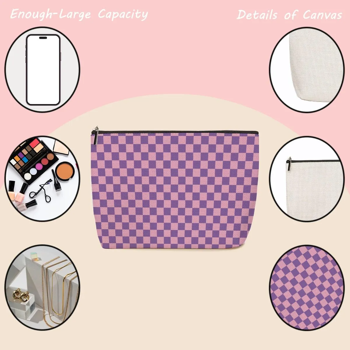 Lovdazzles 6-Piece Multicolor 1506 Fashion Waterproof Makeup Bag - Travel & Makeup Use - Cosmetic Case - Women-Adult