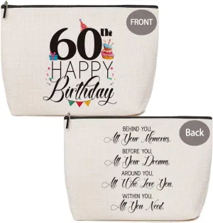 Lovdazzles 60th Birthday Gift for Women: Multicolor Waterproof Travel Tote Bag, 10*7*0.1 inches