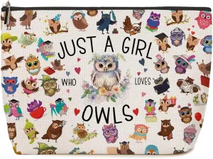 Lovdazzles Funny Owl Makeup Bag - Multicolor 1084 - Waterproof Fabric - Perfect for Travel/On-The-Go & Bathroom Organization - Great Gift for Women