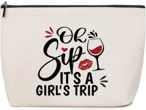 Lovdazzles Girls Trip Gifts Favors, Girls Trip Bag for Weekend Wedding Birthday Bachelorette Party Favor Graduation Besties Gifts for Women Sister Friend, Girls Trip Travel Makeup Bag Storage Bag