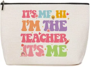 Lovdazzles Teacher Gifts Makeup Bag Cosmetic Bag, Funny Life Travel Organizer Toiletry Bag, Tutor Appreciation Gifts for Women Sisters Mom Teacher Birthday Graduation Teachers' Day Anniversary