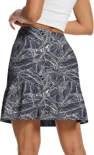 M MOTEEPI Women's Skort with Zipper Pockets Knee Length Golf Tennis Skirts Hight Waist Athletic Workout Clothes