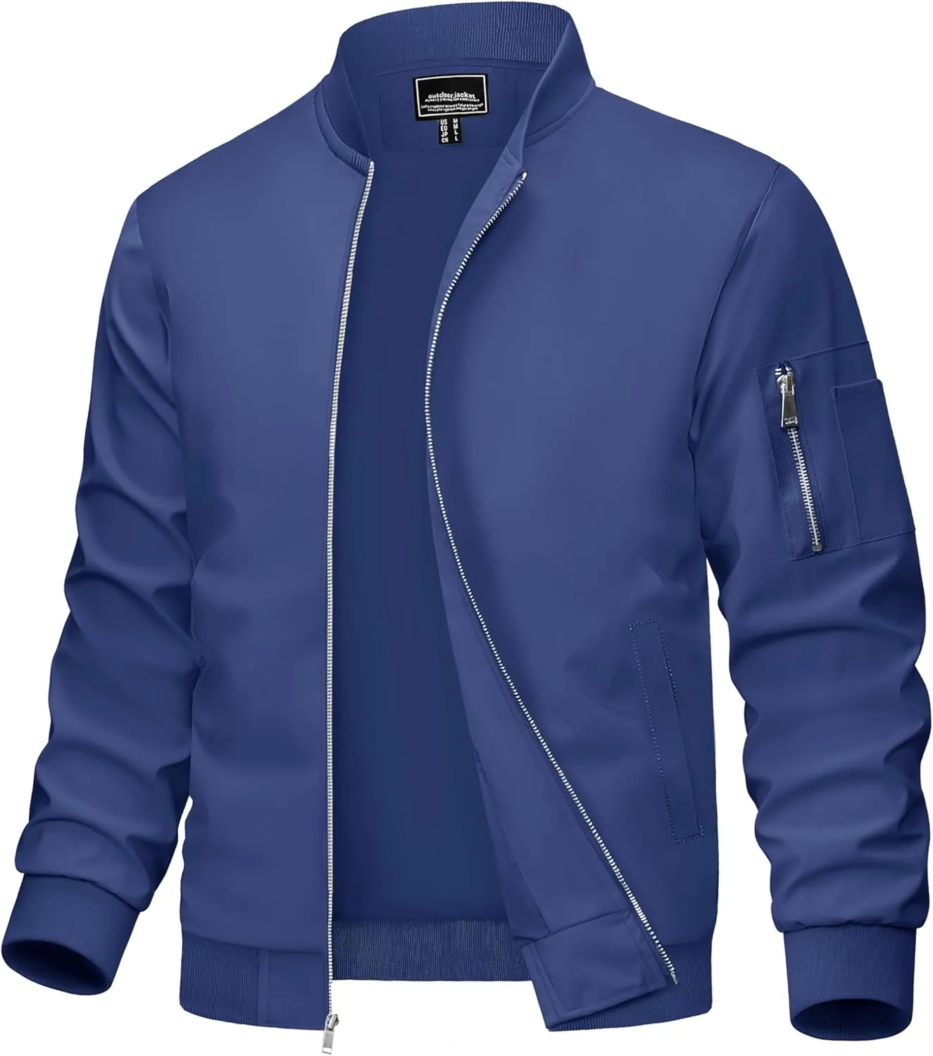 MAGCOMSEN Men's Bomber Jacket Lightweight Casual Windbreaker Spring Fall Zip Up Coat with 5 Pocket