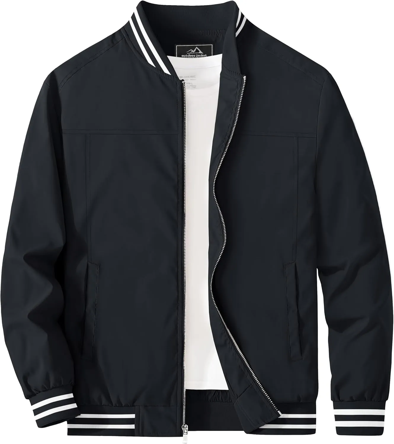 MAGCOMSEN Men's Jacket Lightweight Bomber Jacket Zip Up Windbreaker Casual Spring Fall Jackets with Pockets
