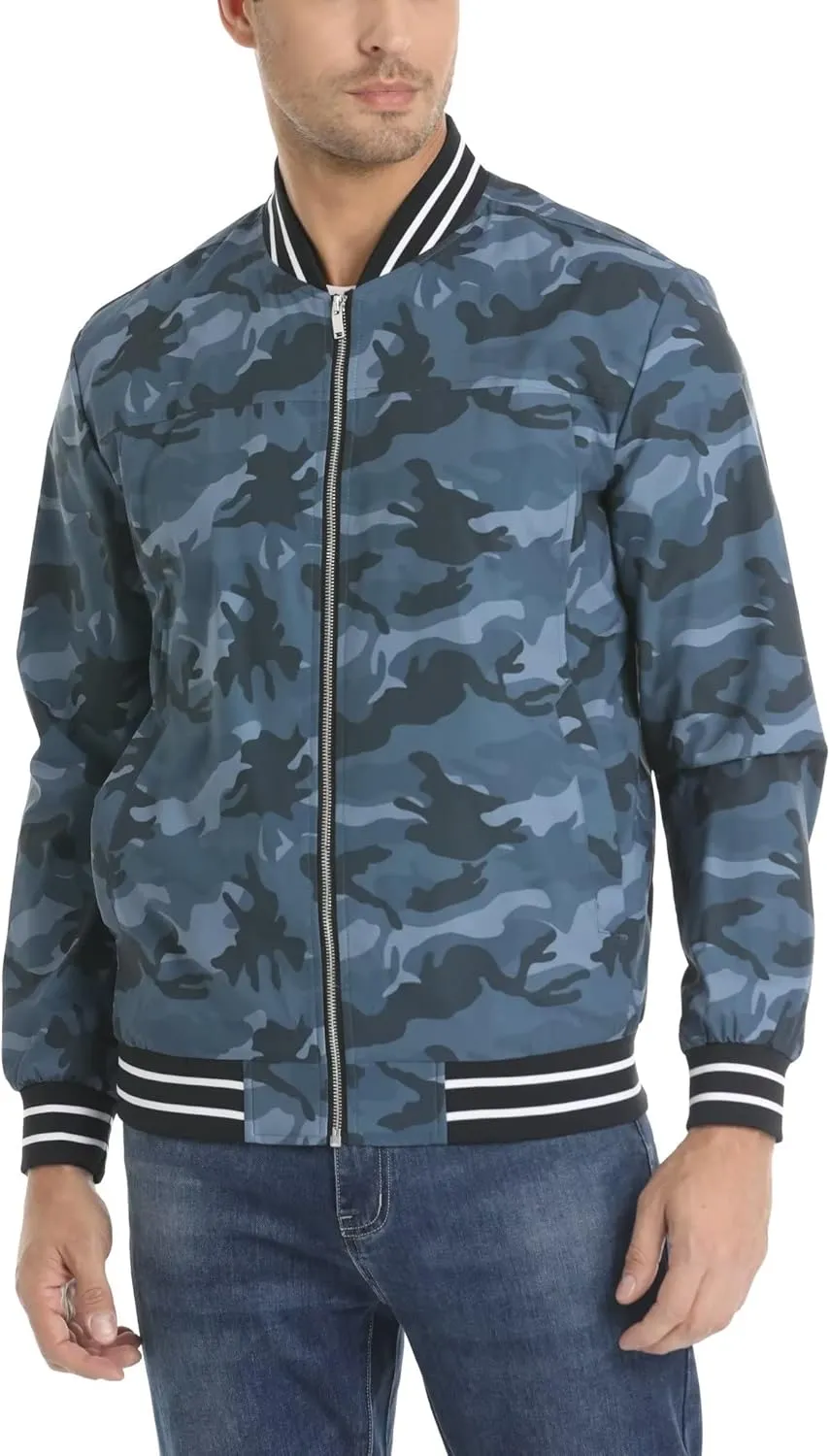 MAGCOMSEN Men's Jacket Lightweight Bomber Jacket Zip Up Windbreaker Casual Spring Fall Jackets with Pockets
