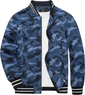 MAGCOMSEN Men's Jacket Lightweight Bomber Jacket Zip Up Windbreaker Casual Spring Fall Jackets with Pockets