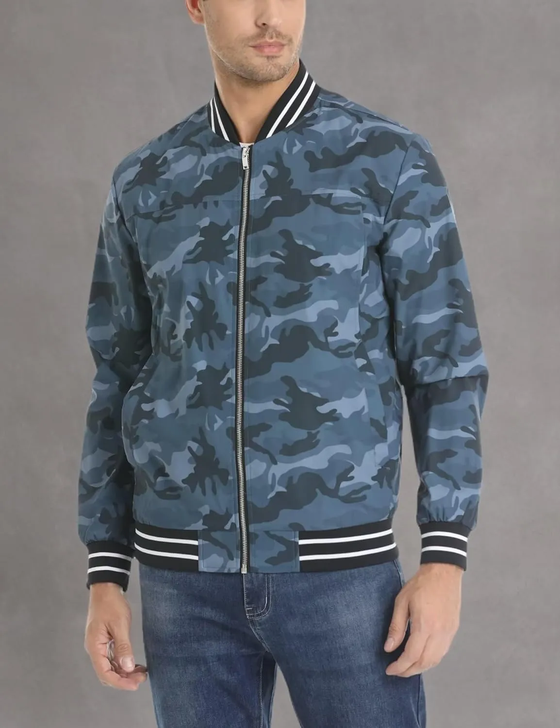 MAGCOMSEN Men's Jacket Lightweight Bomber Jacket Zip Up Windbreaker Casual Spring Fall Jackets with Pockets