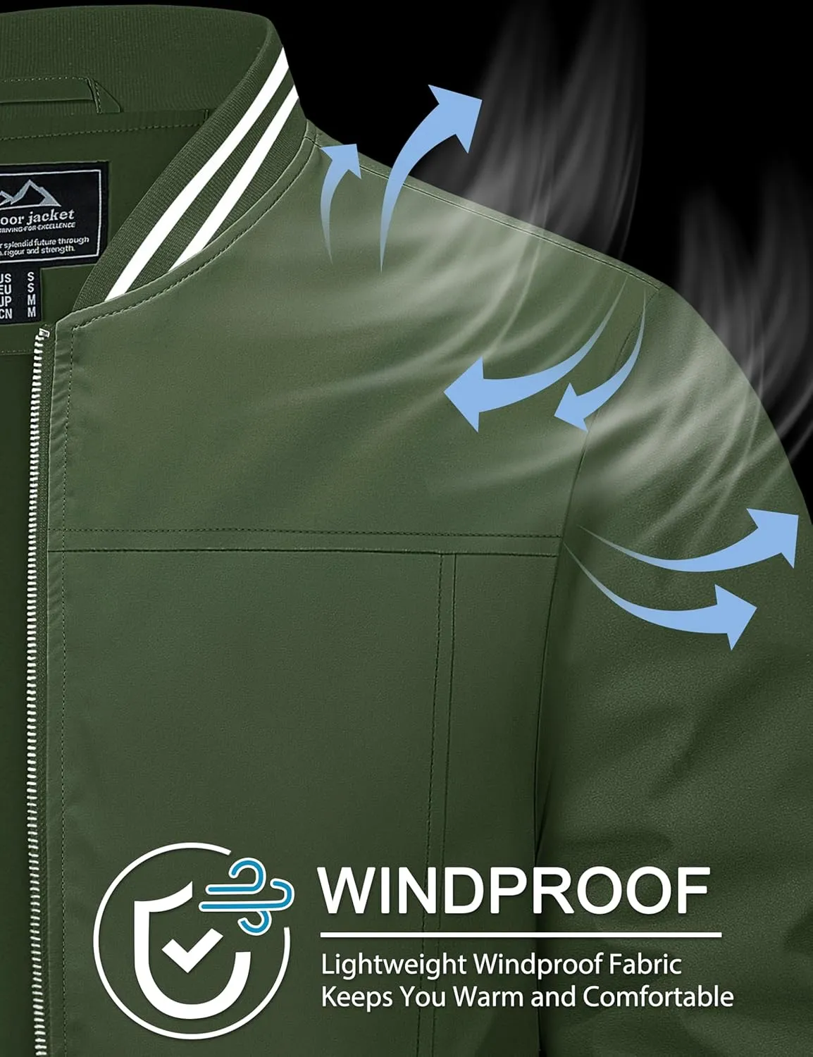 MAGCOMSEN Men's Jacket Lightweight Bomber Jacket Zip Up Windbreaker Casual Spring Fall Jackets with Pockets