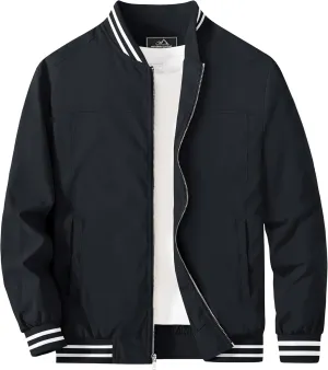 MAGCOMSEN Men's Jacket Lightweight Bomber Jacket Zip Up Windbreaker Casual Spring Fall Jackets with Pockets