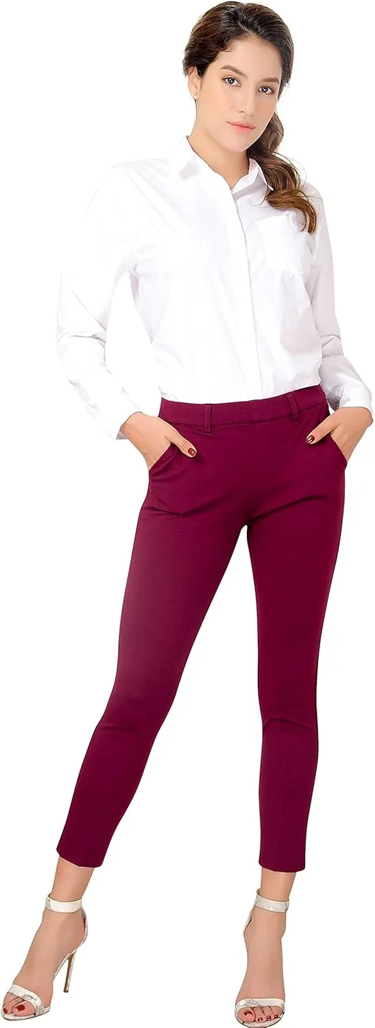 Marycrafts Women's Pull On Stretch Yoga Dress Business Work Pants