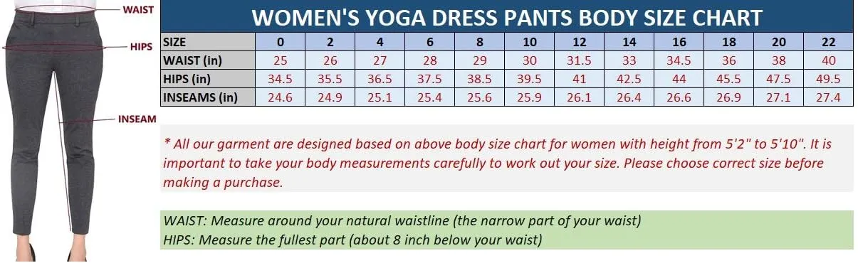 Marycrafts Women's Pull On Stretch Yoga Dress Business Work Pants
