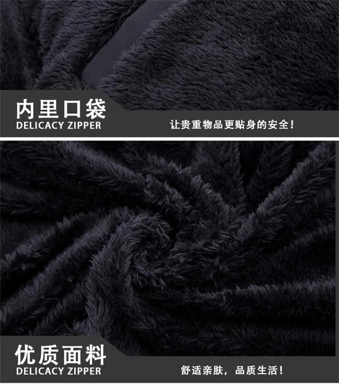 Men Long Hooded Parka Jacket Windproof Thicken Warm Snow Ski Coat Fur Collar Cotton Padded Jacket