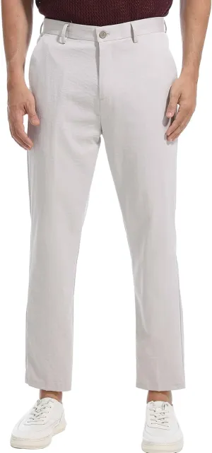 Mens 7/8 Business Casual Pants Lightweight Summer Dress Trousers Loose Taper Fit